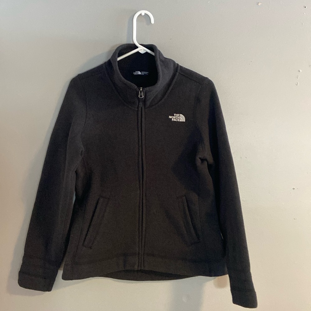 North Face sweater jacket. Black, ladies medium